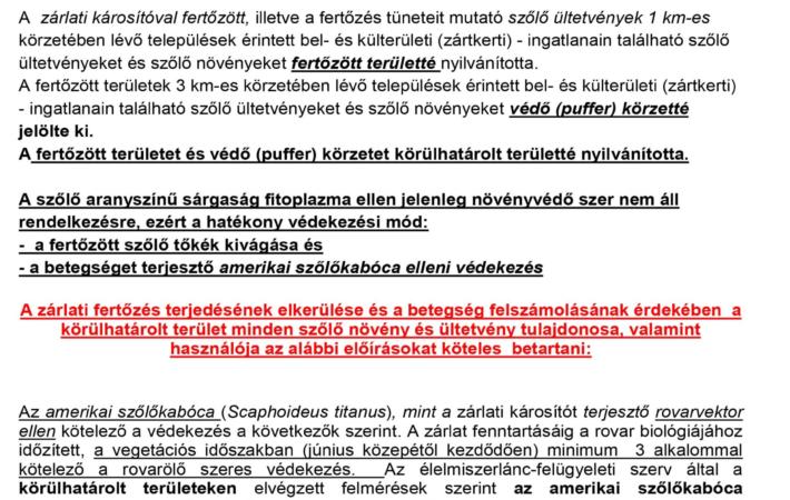 Védekezési felhívás !