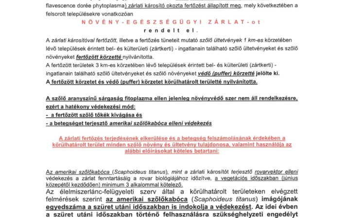 Védekezési felhívás