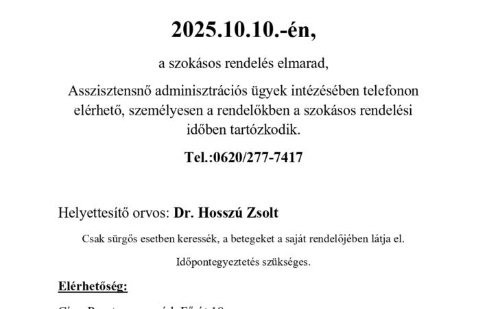 Szokásos rendelés elmarad