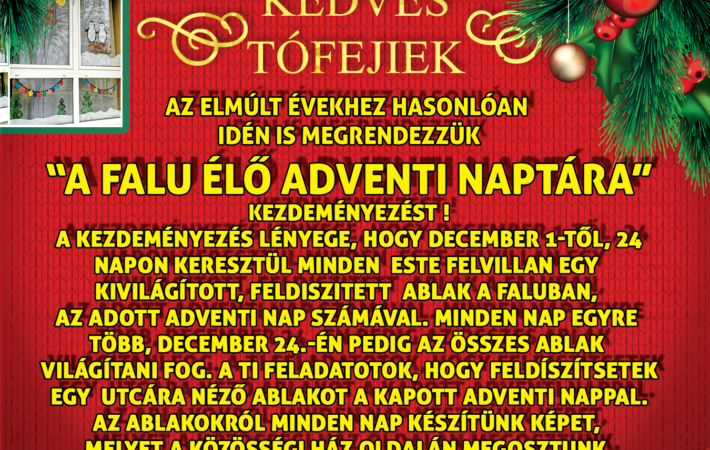 Falu élő ADVENTI naptára