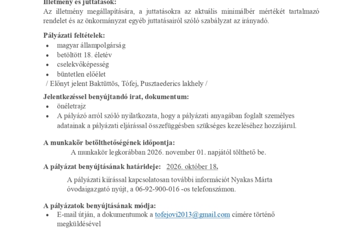 Konyhai kisegítő - álláshirdetés